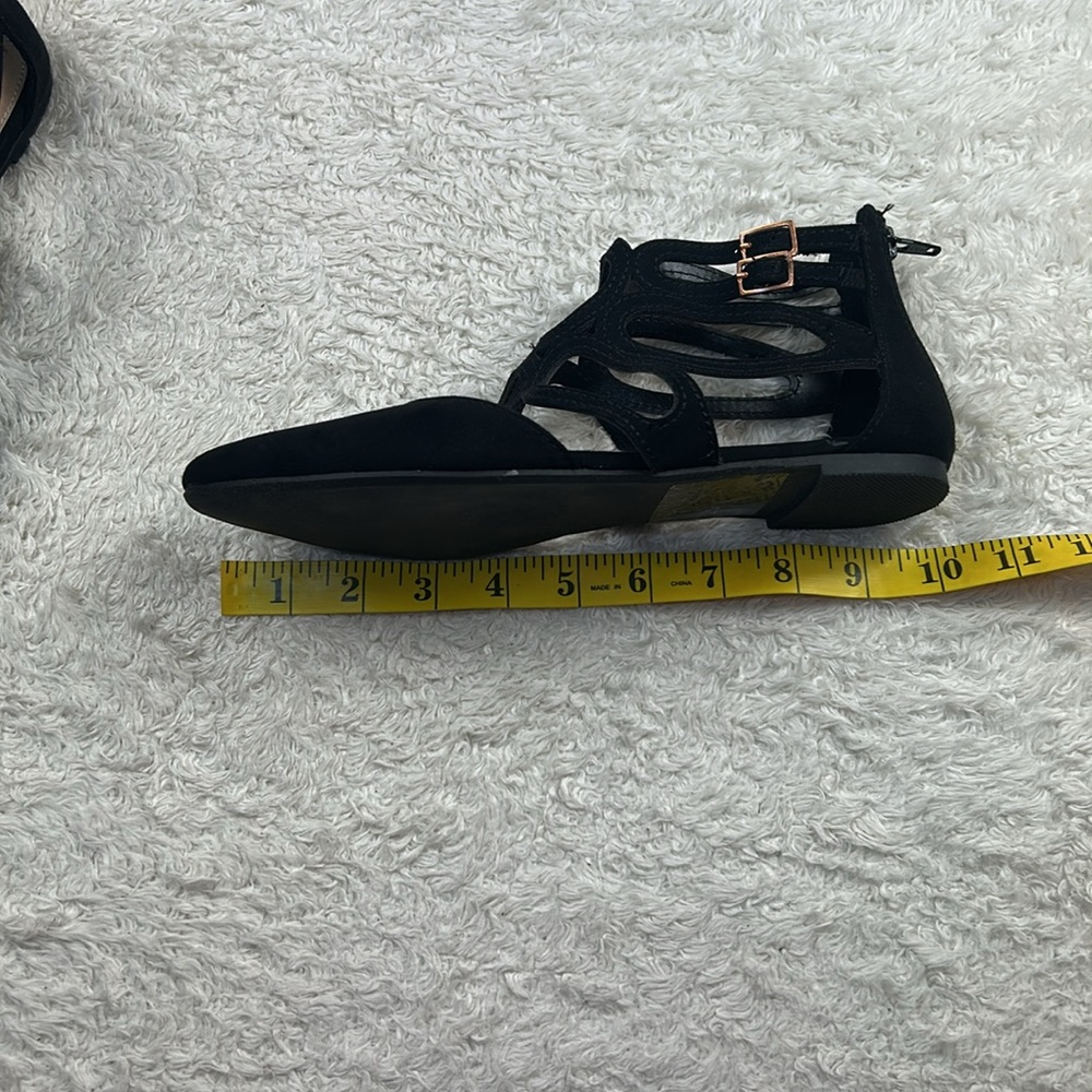 LC Lauren Conrad poem black pointed to strappy ankle flats, size 7 - 7.5 - Picture 9 of 10